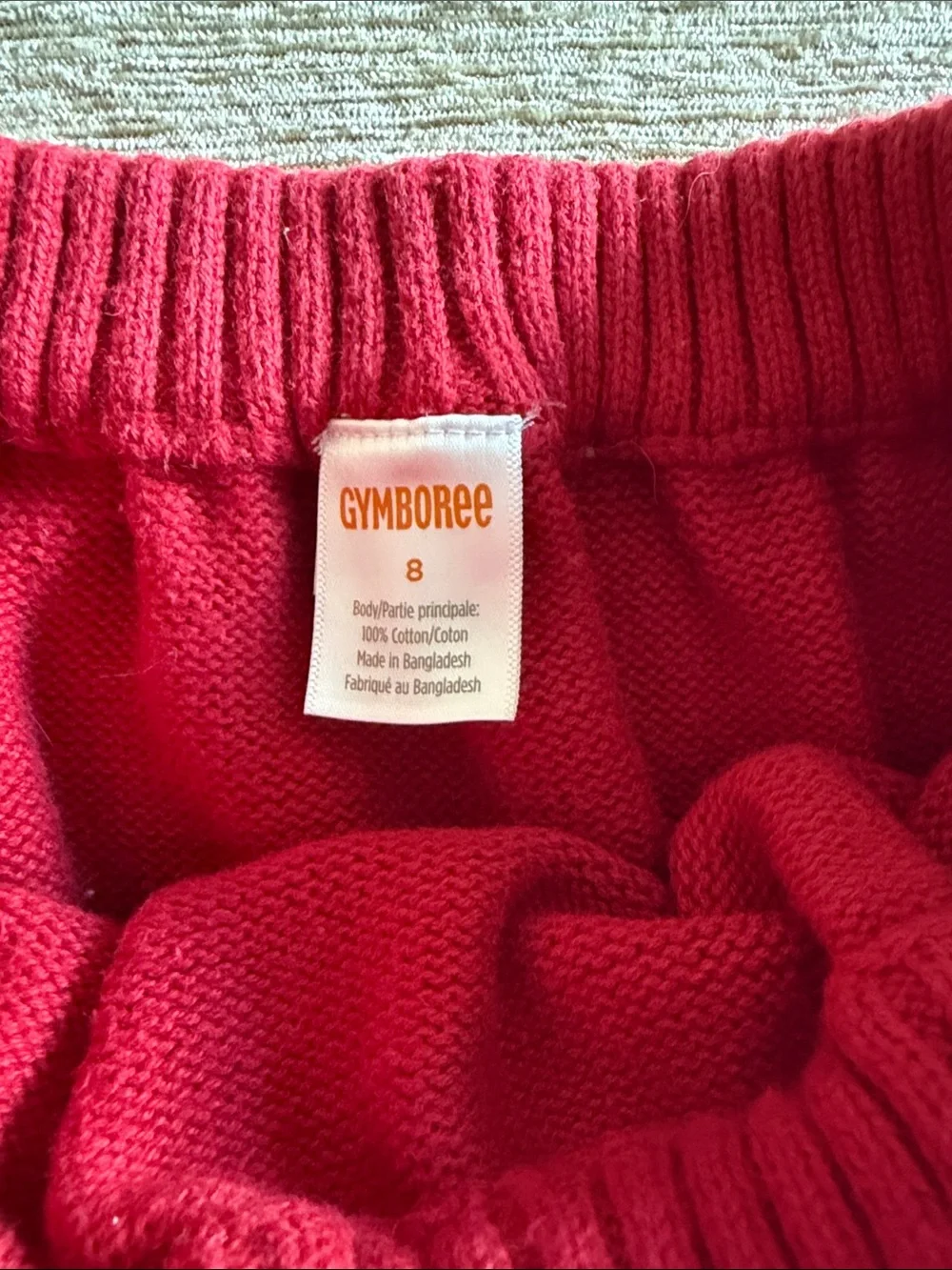 Gymboree girl’s red gingerbread sweater skirt